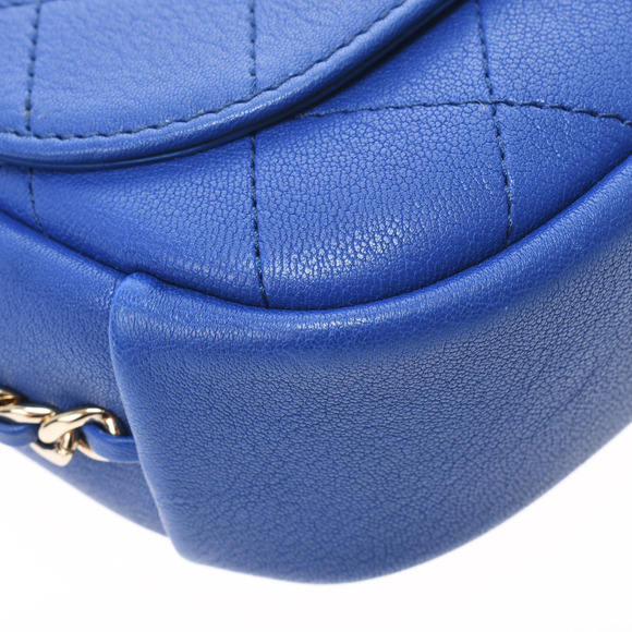 Chanel Chain Shoulder Blue Gold Hardware Calfskin Shoulder Bag - Picture 5 of 11